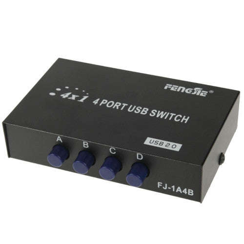 FENGJIE FJ-IA4B-C 4 Ports High Speed USB 2.0 Key-Press Switcher Share Switch Box for PC Computer ...