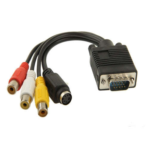 VGA to S-Video AV RCA TV Converter Cable Adapter with 2 Audio cable