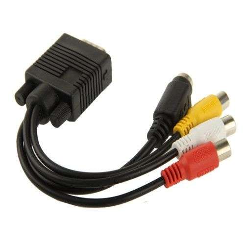 VGA to S-Video AV RCA TV Converter Cable Adapter with 2 Audio cable