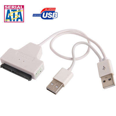 USB 2.0 to USB and 15 + 7 Pin Serial ATA Power Cable Plug and Play