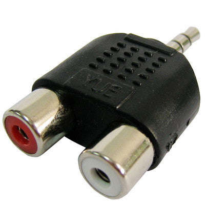 RCA Female to 3.5 MM Male Jack Audio Y Adapter