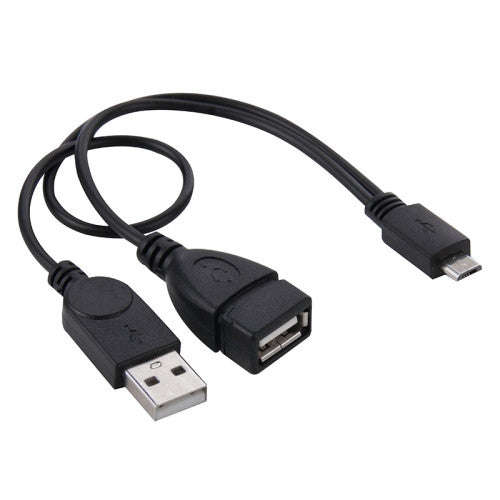 Micro USB to USB 2.0 Male & USB 2.0 Female Host OTG Converter Adapter Cable Length: About 30cm(Bl...