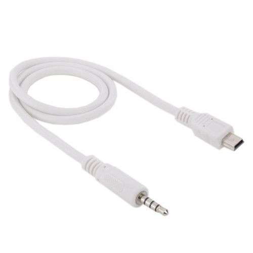 3.5mm Male to Mini USB Male Audio AUX Cable Length: about 50cm