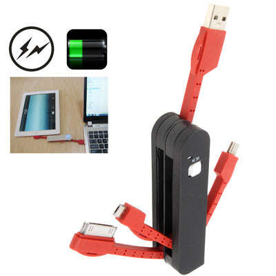 Multifunctional Travel USB Data Transfer & Charge Sync Cable with Micro 5 Pin / Mini USB / 30 Pin...