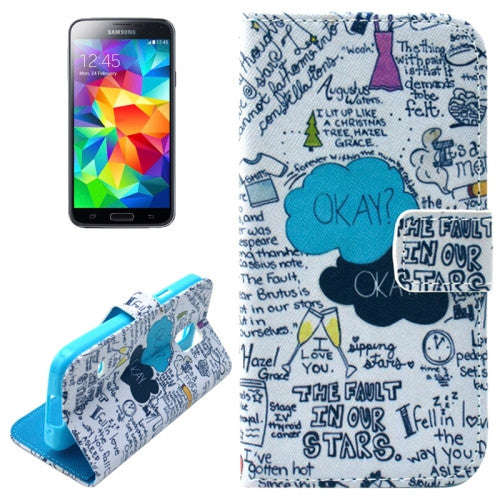 Graffiti Style OKAY Pattern Horizontal Flip Leather Case with Holder for Samsung Galaxy S5 mini /...
