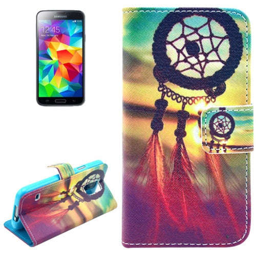 Dream Catcher Pattern Horizontal Flip Leather Case with Holder for Samsung Galaxy S5 mini / G800