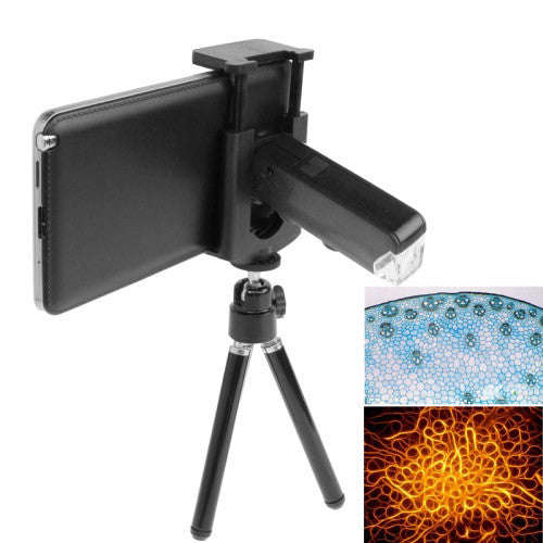 60-100X Zoom Universal Digital Mobile Phone Microscope Magnifier with Tripod / Adjustable Clip & ...