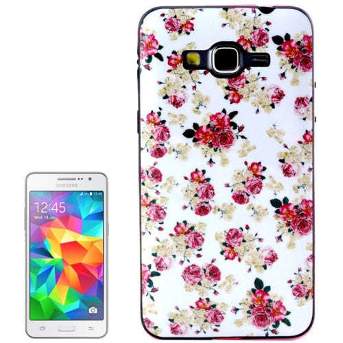 Chinese Rose Pattern Plastic Frame TPU Back Cover Protective Case for Samsung Galaxy Grand Prime ...
