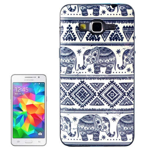 Elephant Pattern Plastic Frame TPU Back Cover Protective Case for Samsung Galaxy Grand Prime / G530