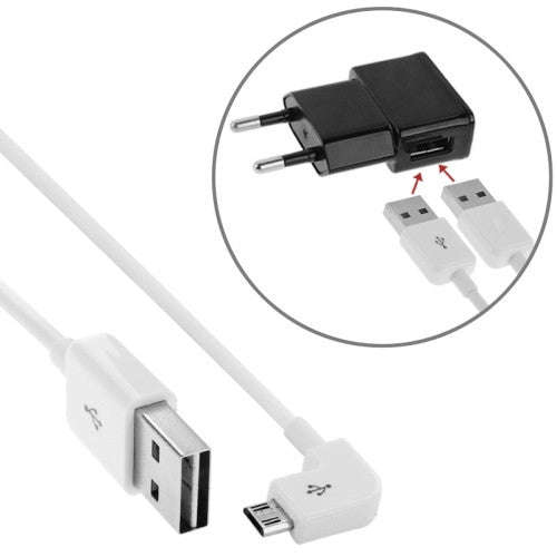 Elbow Micro USB to Double Sided USB Port Sync Data / Charging Cable for Samsung / HTC and Other M...
