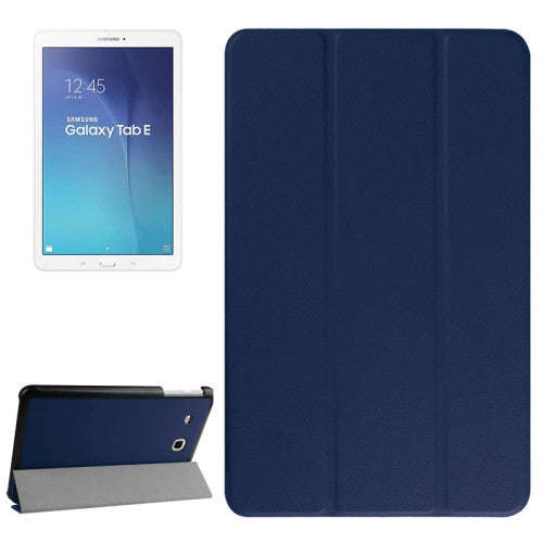 Karst Texture Horizontal Flip Leather Case with 3-folding Holder for Samsung Galaxy Tab E 9.6(Dar...