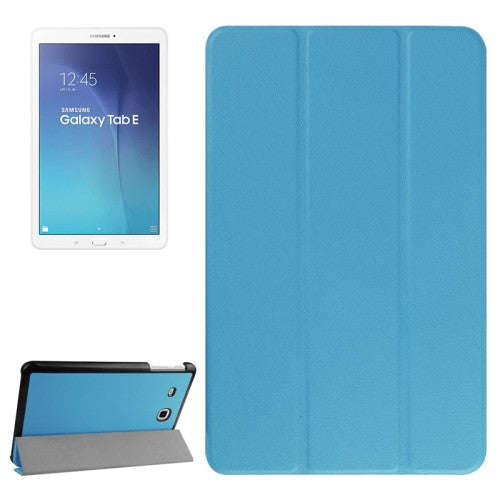 Karst Texture Horizontal Flip Leather Case with 3-folding Holder for Samsung Galaxy Tab E 9.6(Blue)