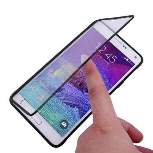 Horizontal Flip Touch Screen Frosted TPU Protection Case for Samsung Galaxy Note 4 / N910(Grey)