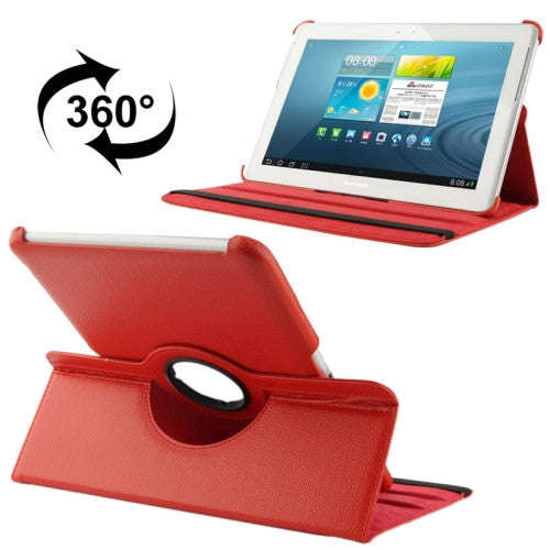 360 Degree Rotatable Litchi Texture Leather Case with Holder for Samsung Galaxy Tab 2 (10.1) / P5...