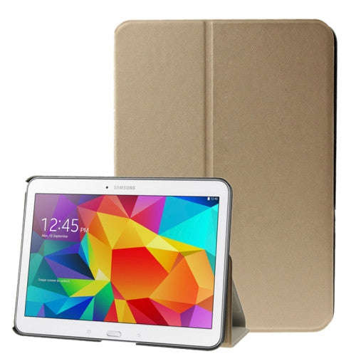 Frosted Texture Flip Leather Case with Holder for Samsung Galaxy Tab 4 10.1 / SM-T530 (Golden)