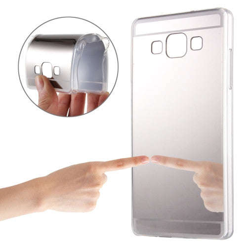 Samsung Galaxy A8 Case, A800 Electroplating Mirror TPU Protective Case (Silver)