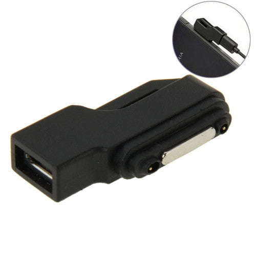 Micro USB to Magnetic Charger Adapter for Sony Xperia Z3 /Z2 / Z1 / Z Ultra(Black)