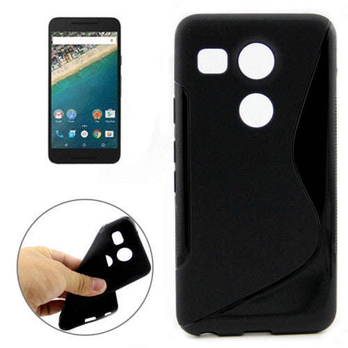 S Line Anti-slip Frosted TPU Protective Case for Google Nexus 5X(Black)