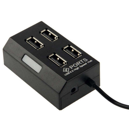 High Speed 4 Ports USB 2.0 HUB Plug and Play  (Black)