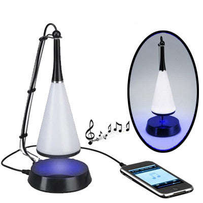 Touch Sensor USB LED Desk Lamp with Mini Speaker (Desk Lamp + Speaker) Black