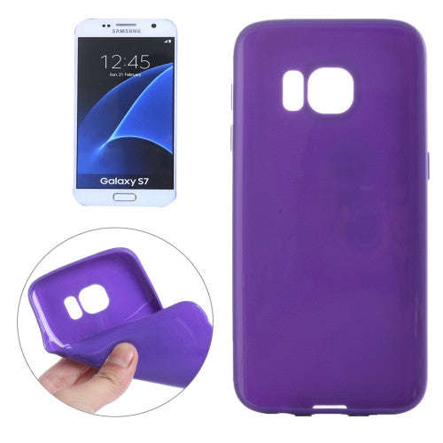 For Samsung Galaxy S7 / G930 Solid Color Soft TPU Protective Cover Case(Purple)