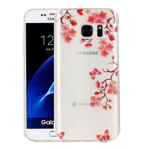 For Samsung Galaxy S7 / G930 Maple Leaves Pattern IMD Workmanship Soft TPU Protective Case