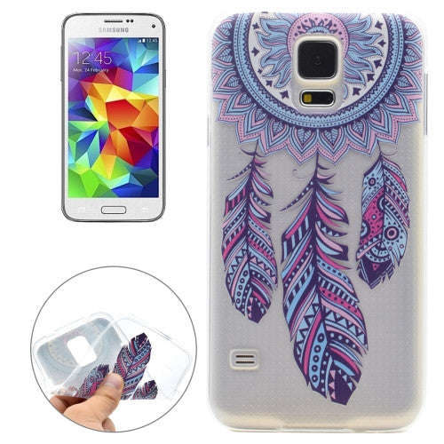 For Samsung Galaxy S5 Mini / G800 Windmill Pattern Transparent Soft TPU Protective Back Cover Case