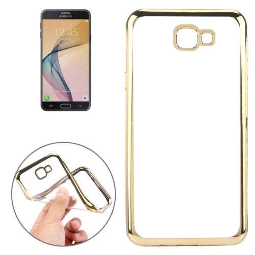 For Samsung Galaxy J5 Prime Electroplating Soft TPU Protective Cover Case(Gold)
