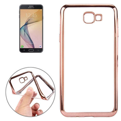For Samsung Galaxy J5 Prime Electroplating Soft TPU Protective Cover Case(Rose Gold)