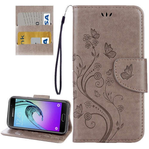 Samsung Galaxy A5 Case, (2017) / A520 Butterflies Love Flowers Embossing Horizontal Flip Leather ...