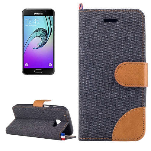 Samsung Galaxy A3 Case (2017) / A320 Denim Texture Horizontal Flip Leather Case with Holder & Car...