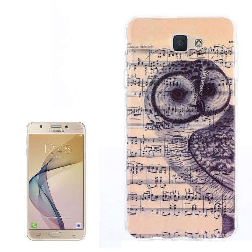 For Samsung Galaxy J7 Prime / On 7 (2016) Note and Owl Pattern TPU Back Case