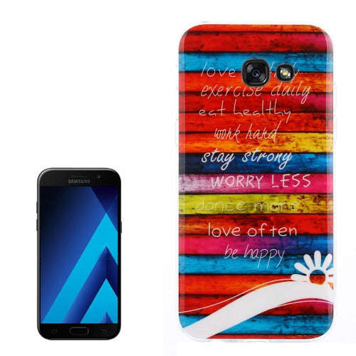 Samsung Galaxy A7 Case, (2017) / A720 Colorful Blocks Stripe Pattern TPU Back Case