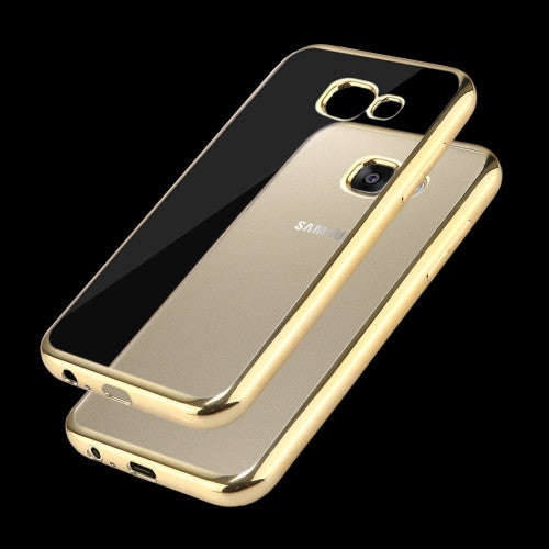 Samsung Galaxy A3 Case (2017) / A320 Electroplating Frame Soft TPU Protective Case (Gold)