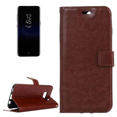 Samsung Galaxy S8 Case, Retro Crazy Horse Texture Horizontal Flip Leather Case with Holder & Card...