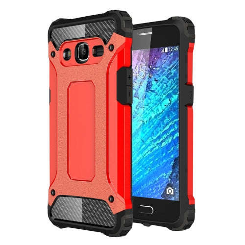 Samsung Galaxy J2 (2016) Case, J210 Case, Tough Armor TPU + PC Combination Case(Red)