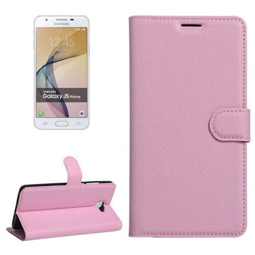 For Samsung Galaxy J5 Prime Litchi Texture Horizontal Flip PU Leather Case with Holder & Card Slo...