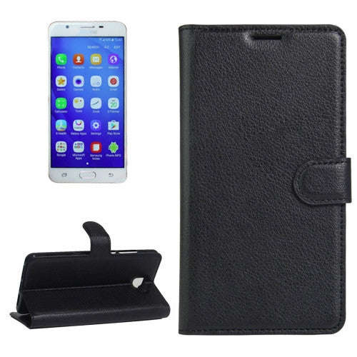 For Samsung Galaxy J7 Prime Litchi Texture Horizontal Flip PU Leather Case with Holder & Card Slo...