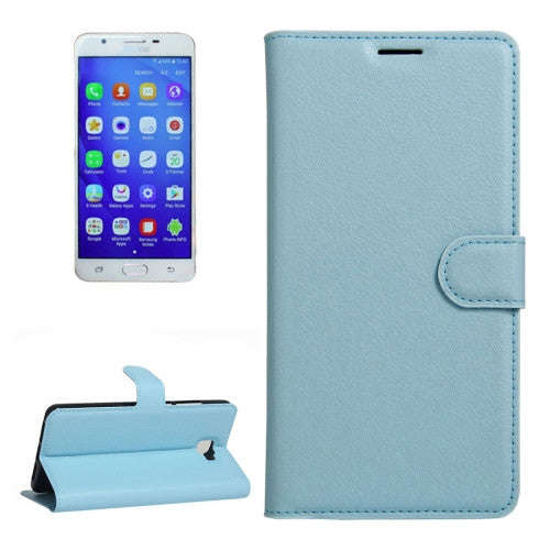 For Samsung Galaxy J7 Prime Litchi Texture Horizontal Flip PU Leather Case with Holder & Card Slo...