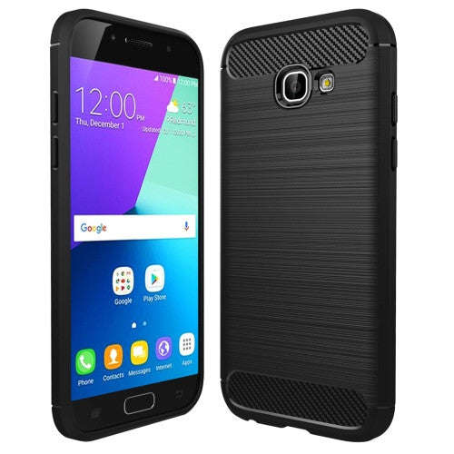 For Smasung Galaxy A5 / A520 (2017) Brushed Carbon Fiber Texture Shockproof TPU Protective Case (...