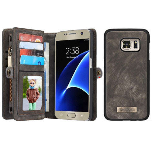 CaseMe for Samsung Galaxy S7 / G930 Multifunctional Leather Billfold with Detachable Magnetic PC ...
