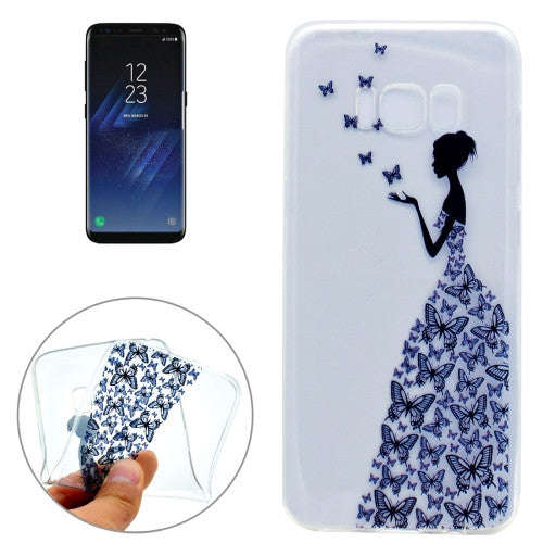 Samsung Galaxy S8 Plus Case, Butterfly and Girl Pattern IMD Workmanship Soft TPU Protective Case