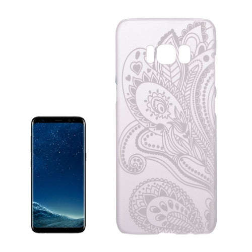 Samsung Galaxy S8 Case, Leaves Shape Half Flower Pattern Transparent PC Protective Case