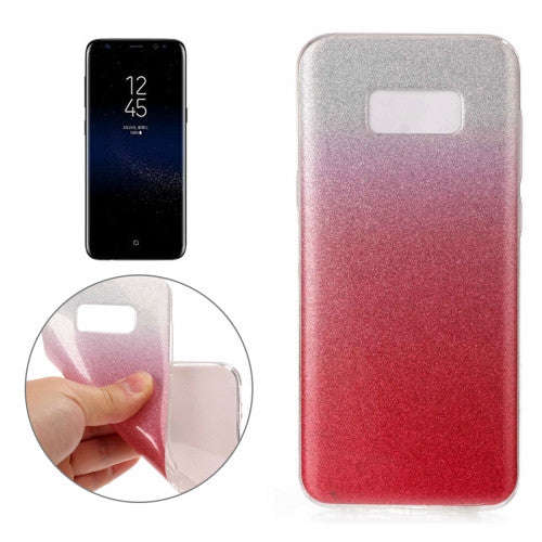 Samsung Galaxy S8 Plus Case, Glitter Powder Protective Back Cover Soft Case (Red)