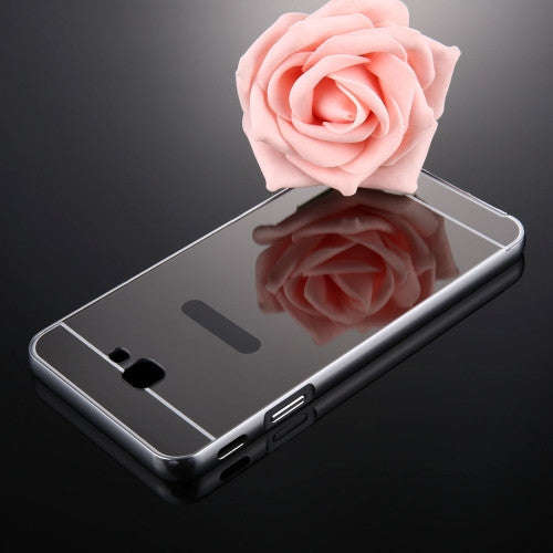 For Samsung Galaxy J7 Prime Mirror Push Pull Back Shell Cover + Electroplating Bumper Frame Prote...