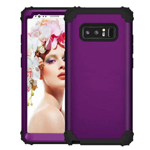 For Samsung Galaxy Note 8 Silicone + PC Dropproof Combination Protective Case (Black + Purple)