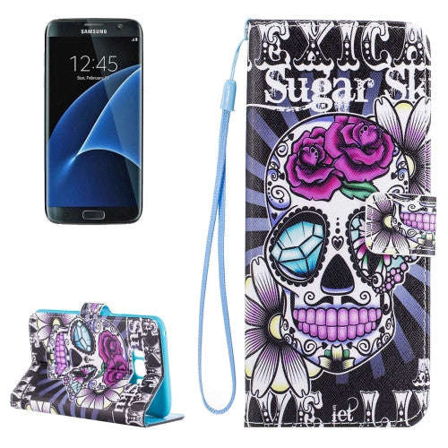 Samsung Galaxy S8+ Case, G9550 Case, Sugar Skull Pattern Horizontal Flip Leather Case with Holder...