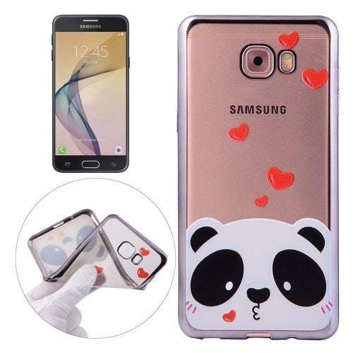 For Samsung Galaxy J7 Prime Love Bear Pattern Electroplating Frame Soft TPU Protective Case