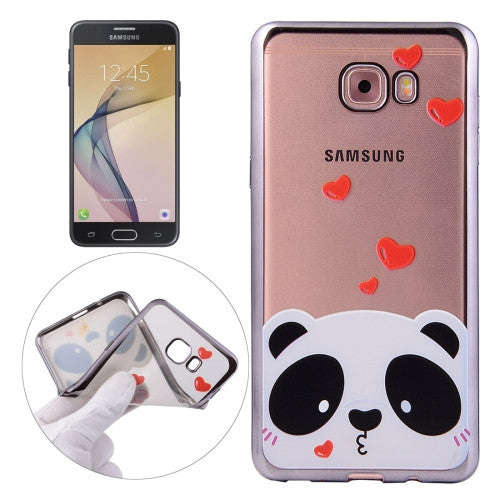 For Samsung Galaxy J5 Prime Love Bear Pattern Electroplating Frame Soft TPU Protective Case
