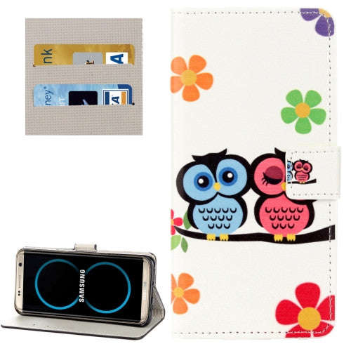 Samsung Galaxy S8 Case, Lovers Owl Pattern Horizontal Flip Leather Case with Holder & Card Slots ...